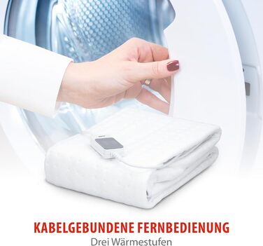 Електрична ковдра Alpina 80 x 150 см, 60 Вт, 3 режими нагріву, біла, поліестер