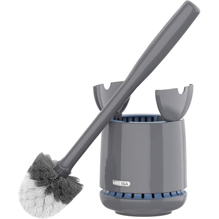 Набір для чищення унітазу Mr.Siga з тримачем та швидким висиханням, преміум-якість, сірий