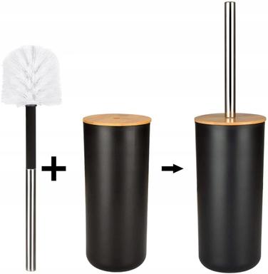 Елегантний набір для ванної кімнати 6в1: дозатор для мила та тримач для паперу, чорний