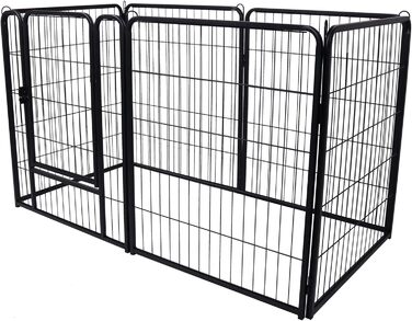 Вольєр для цуценят на 6 частин, 80 см, з 1 дверима та 5 фіксаторами, гнучкий та складаний, для дому та саду