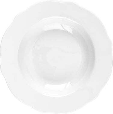 Набір посуду Baroni Home на 6 осіб: 18 предметів (тарілки, супові тарілки, десертні тарілки), стиль Лотос, порцеляна