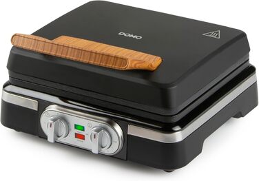 Вафельниця DOMO DO9280W для приготування бельгійських вафель з антипригарним покриттям, 1520W, білий/чорний
