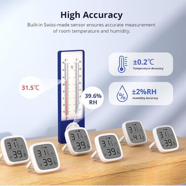 SONOFF Zigbee Temperature and Humidity Sensor, SNZB-02D, 2 Pack. Zigbee LCD Smart Thermometer Hygrometer Sensor. Zigbee Hub Required. Compatible with Alexa/Google Home/Home Assistant