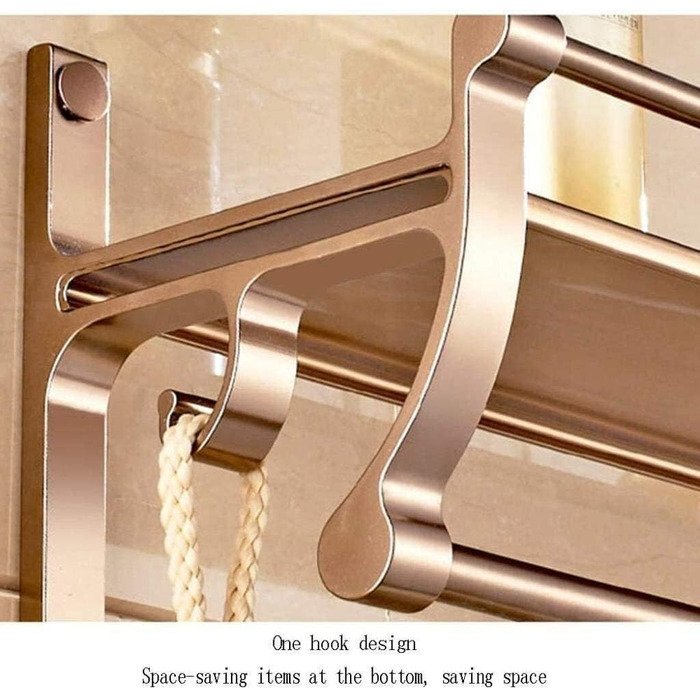 WDSOPK Bathroom Shelf, Glass Shelf, Single-Layer Bathroom Shelf, Wall-Mounted Bathroom Storage Shelf (Aluminum Panel - 40Cm)