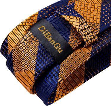 Набір аксесуарів для чоловіків DiBanGu: краватка-снуд, кишеньковий платок, запонки, кільце для краватки (4 шт.) - блакитний/коричневий