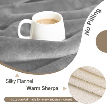 Водонепроникний коврик для собак з Sherpa Fleece, 127x152 см - захист дивану та меблів (Сріблясто-сірий)
