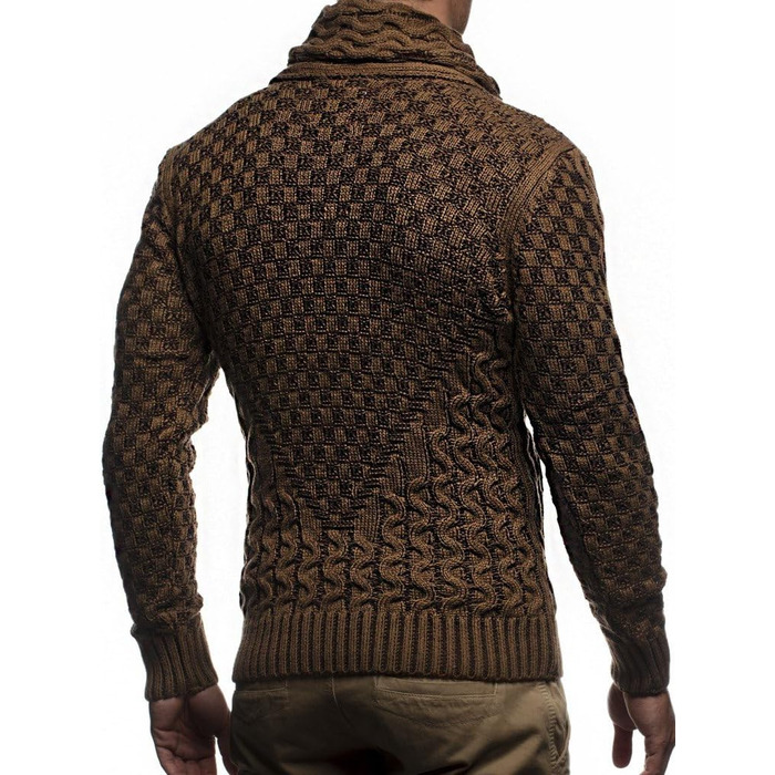 Чоловічий кардиган Eif Neson з в'язаного полотна на блискавці, Regular Fit, camel (3XL)