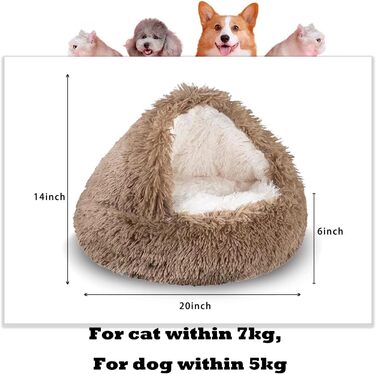 М'яке ліжко для собак та котів у формі мушлі, тепле, зручне, миється, 50x50 см (Хакі)