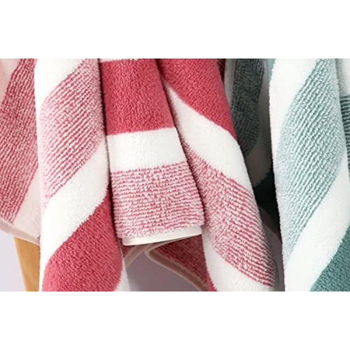 М'які рушники з мікрофібри SOFTBATFY, 4 шт., 35.6 x 76.2 см, швидковисихаючі – для ванної кімнати, душу, спа (смугастий дизайн Cabana)