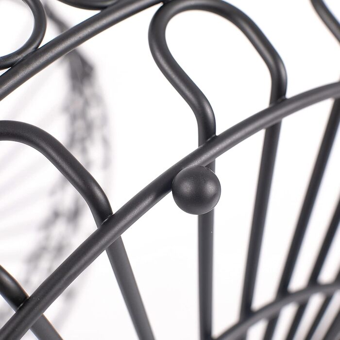 Підставка для фруктів Chefarone: 3 яруси, чорний метал, 34x34x52 см. Зберігайте фрукти свіжими!