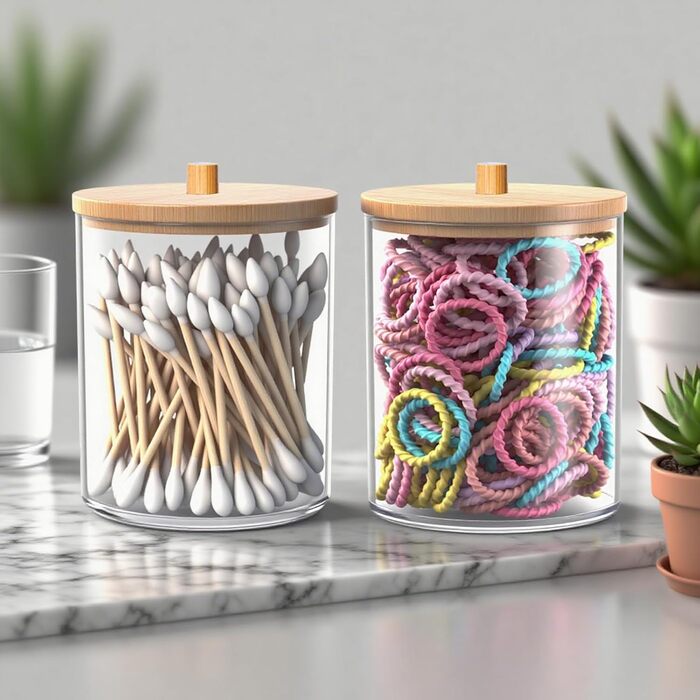 Набір аксесуарів для ванної кімнати, 10 предметів, рожевий та бамбуковий. Містить: смітник, піднос, дозатор мила, мильниця, тримач для зубних щіток, стакан для зубних щіток, тримач для серветок, WC-щітка та автоматичний диспенсер.