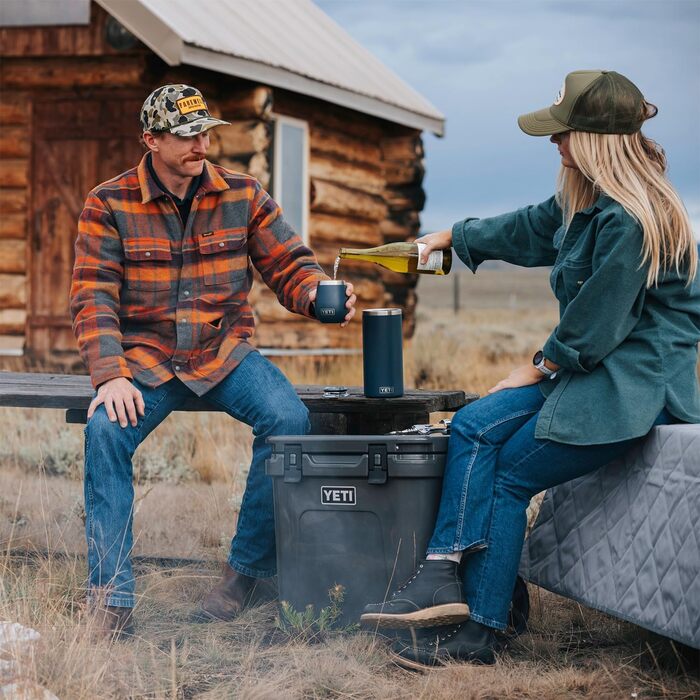 YETI Rambler Wine Chiller - Stainless Steel Insulated Wine Cooler (Big Wave Blue)