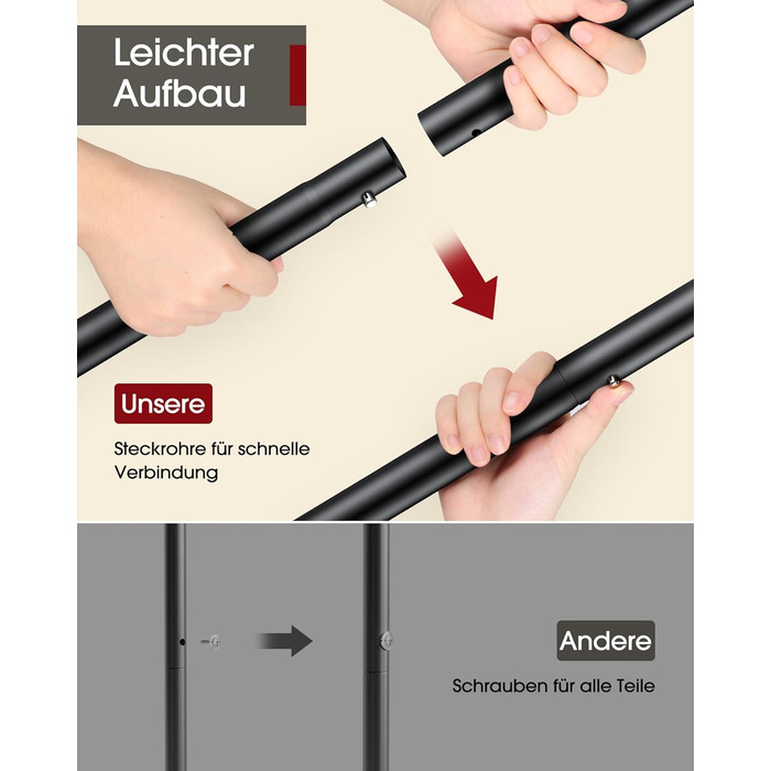 Стійка для одягу на колесах з подвійною перекладиною та сітчастим дном, 98 x 42 x 150 см, Чорний