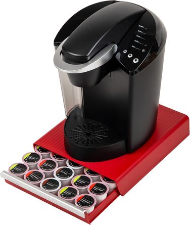 Органайзер для кавових капсул Mind Reader на 30 капсул K-Cup, 35 капсул CBTL, Verismo (Червоний, однотонний, для зберігання)