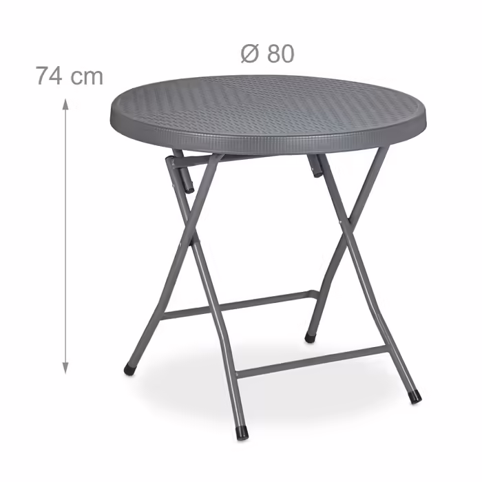 Relaxdays Folding Garden Table with Rattan Look