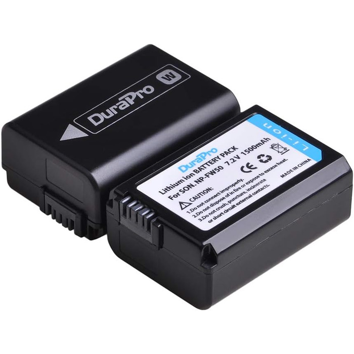 Акумулятор DuraPro 2X NP-FW50 + LED USB зарядний пристрій для камер Sony Alpha, NEX та SLT