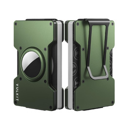 Кластинка для карток чоловіча VULKIT з металевою кліпсою для грошей, RFID захистом, тонкий дизайн, зелений колір