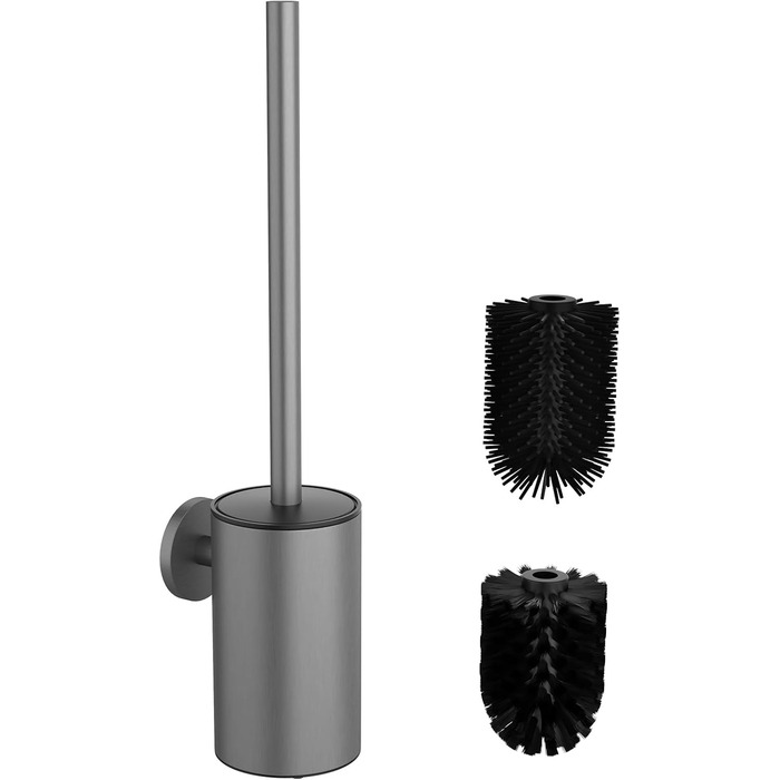 Набір для чищення унітазу з нержавіючої сталі 304, комплект з 2 насадками (круглі сірі)