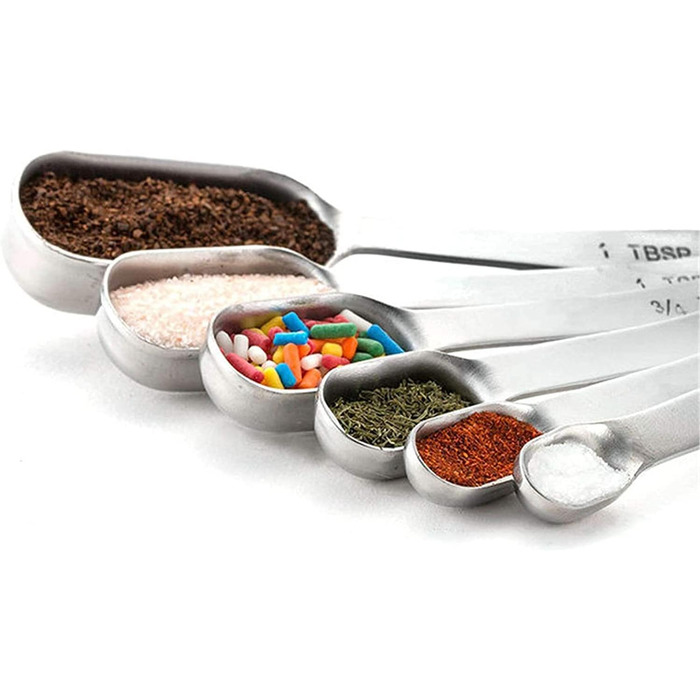 CMBSSTBB Measuring Spoon Set, 304 Stainless Steel, Measuring Cups, Measuring Spoons, 13-Piece Set, Baking Measuring Cup Set, Kitchen Gadgets (Silver, 13 Pieces) (Silver 13 Pieces)