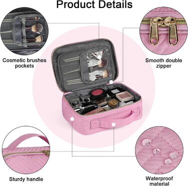 Косметичка для жінок IGOLUMON - велика водонепроникна косметичка для подорожей (2 шт, рожевий)