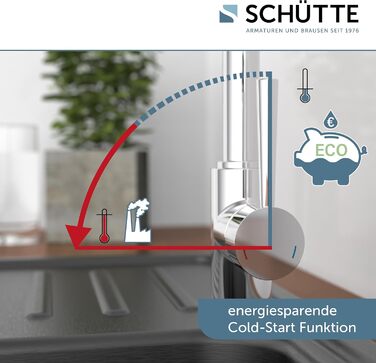 Кран кухонний SCHÜTTE Cornwall, 360° поворотний, з однорідним змішувачем, для раковини, хром, низький тиск
