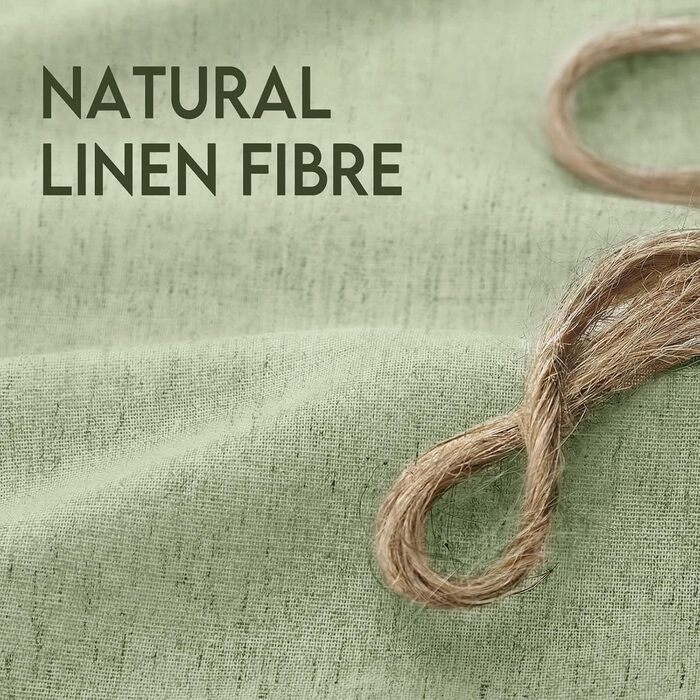 Штора для душу зелена льон 180x200 см, бохо стиль, водонепроникна, тканинна, анти-грибок, для ванної кімнати