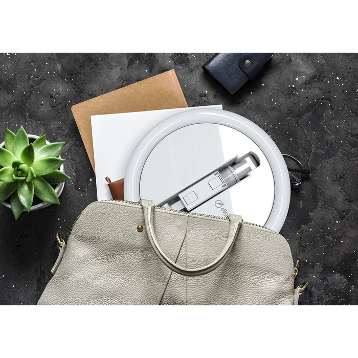 DIGIPOWER 11' кільцева лампа для макіяжу, YouTube, TikTok та Vlogging, регульована висота (58-168 см), 3 режими освітлення, 10 рівнів яскравості, тримач для телефону (iOS/Android), складана