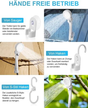 AUTOPkio Camping Shower with Battery, 12V 24V Portable Outdoor Camp Shower Set 4500mAh Rechargeable with Pump for RV, Travel, Car Washing