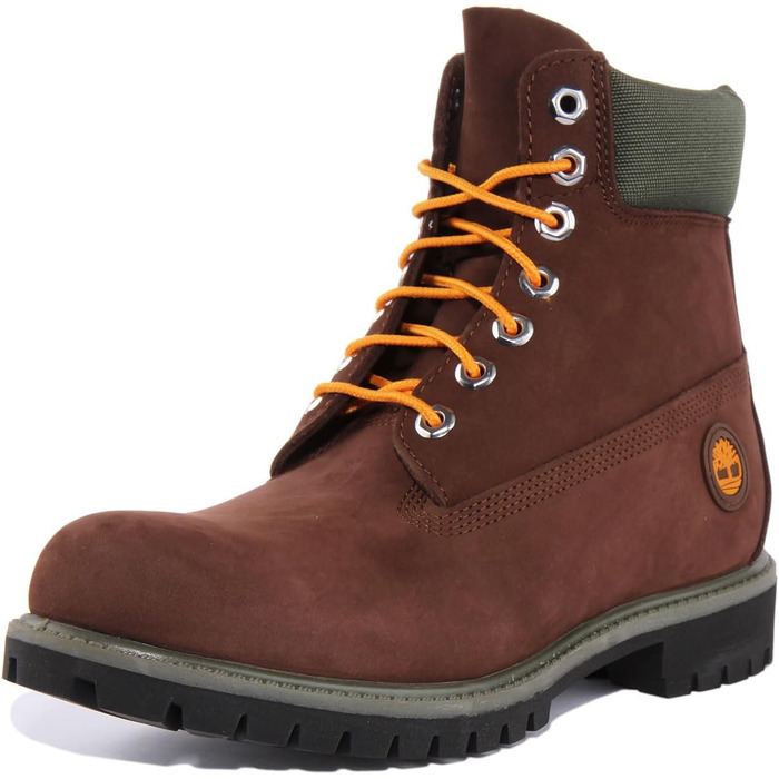 Черевики Timberland Premium 6 Inch з нубуку, темно-коричневого кольору, оранжеві, 41.5 EU