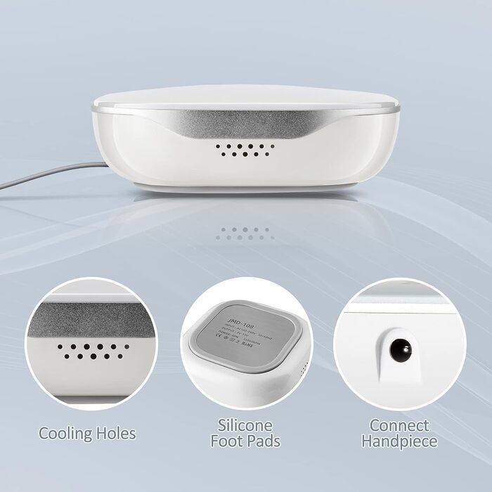 Електричний апарат для манікюру та педикюру Madenia TouchPro – професійний фрезер для гелевих нігтів з HD-дисплеєм та 6 насадками (сірий)