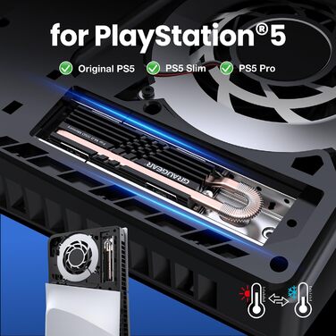 Радіатор охолодження GRAUGEAR HeatPipe для M.2 NVMe SSD (2280) з термонаклейкою з графену-міді, для ПК