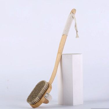Horsehair body brushes for women, bamboo bath brushes with long handles, back scrubbers for the shower, bath accessories for men