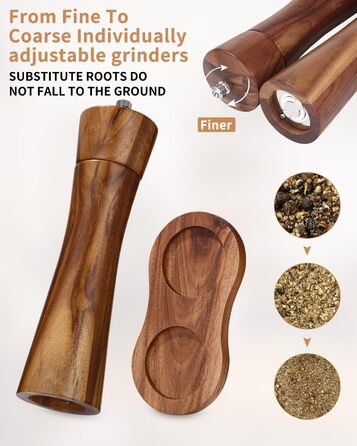 Набір з 2 мельниць для солі та перцю Peugeot з керамічним жорном, 21.5 см, масивне дерево