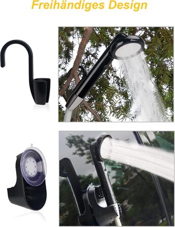 LIBERRWAY Camping Shower with Pump, Rechargeable Battery Camping Shower, Garden Shower with 2m Shower Hose for Car Washing, Garden, Travel, Beach