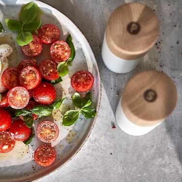 Набір з 2 мельниць для спецій Springlane: сіль та перець, з буку та бетону, регульований механізм, скандинавський дизайн (сірий)