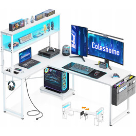 Кутовий ігровий стіл L-подібний 135x100 см з LED-підсвіткою, міцний