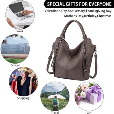 Комплект жіночих сумок Realer: шкіряна сумка-шопер, сумка на плече, гаманець Taupe L (бежевий)