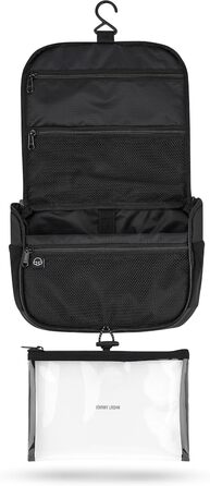 Чоловіча та жіноча косметичка Johnny Urban Kulturtasche Logan чорного кольору - велика, для подорожей, з прозорим кишенькою для рідин (ручна поклажа)