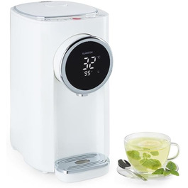 Klarstein Hot Spring Plus Hot Water Dispenser, Water Tank: 5 Liters, Large LCD Display, Temperatures: 45-95 °C, Stainless Steel Water Tank, Dry-Run & Overheat Protection, Child Lock, (White)