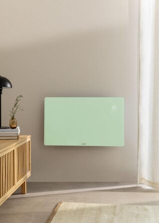 Електричний конвектор CREATE/WARM Crystal 2000W з Wi-Fi, LED-сенсорне управління, 2 режими (2000W), пастельно-зелений