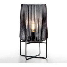 Бездротова настільна лампа з таймером, вінтажний дизайн, акумуляторна LED лампа для дому та вулиці, сірий колір, розмір L