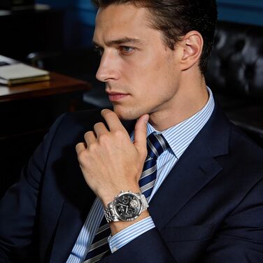 Чоловічий механічний годинник OLEVS з автопідзаводом, турбійоном та календарем, водонепроникний, сріблясто-чорний (7088)