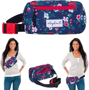 Сумка на пояс для чоловіків та жінок, велика міська сумка-шоппер, спортивна кросбоді-сумка, сумка через плече, сумка-шоппер Elephant, для подорожей (синій квітка)
