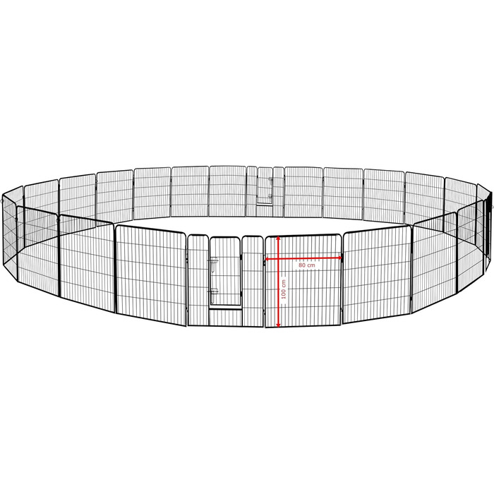 Вольєр для цуценят Petigi: розкладний вольєр з порошковим покриттям, сталь, розмір 80x100 см, маска 47 мм, для саду
