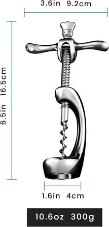 Stainless Steel Corkscrew Opens Wine Without Cork Crumbs | Heavy-Duty Wine Opener with Gift Packaging | Manual Wine Corkscrew for Home, Bars & Restaurants | Wine Bottle Opener