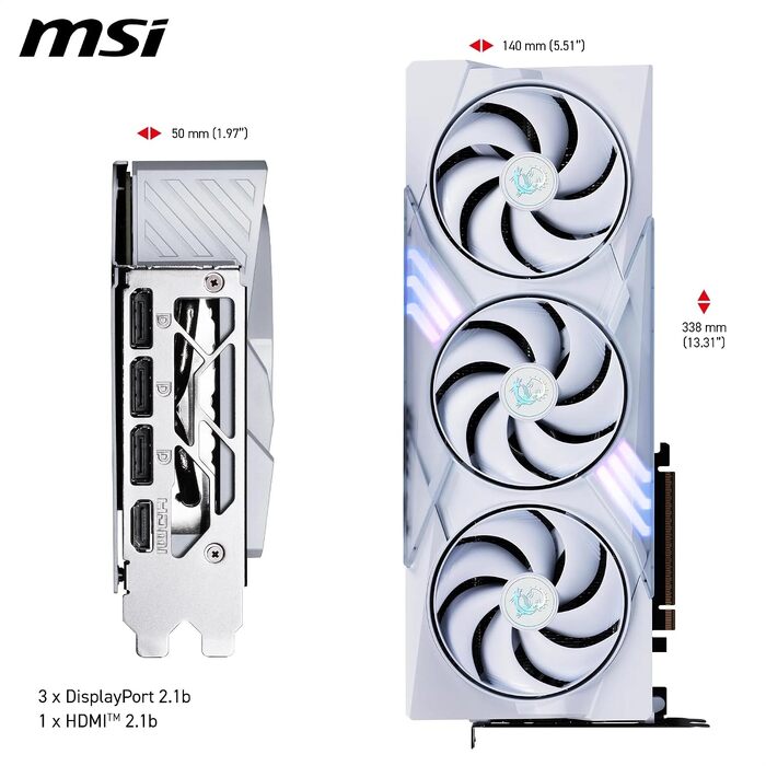 Відеокарта MSI GeForce RTX 5070 GAMING TRIO OC WHITE 12GB GDDR7, PCIe 5.0