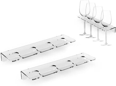 Тримач для келихів Wanlian - настінний, акрил, 2 шт. - для кухні, під шафу