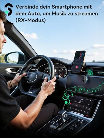 SOOMFON Bluetooth 5.3 Передавач/Приймач 2-в-1: Адаптер для телевізора, фітнесу, навушників (Airpods) з дисплеєм та акумулятором