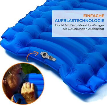 Спальні килимки та спальні мішки SereneLife – водонепроникні та міцні, для кемпінгу, трекінгу та відпочинку на природі (блакитний)