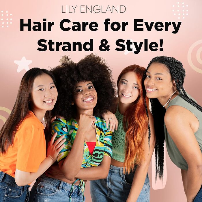 Набір для догляду за волоссям Lily England Luxus для підлітків - 6 предметів (щітка для розчісування, аксесуари для волосся преміум-якість, наклейки) - подарунок для дівчаток у трендовому рожевому дизайні